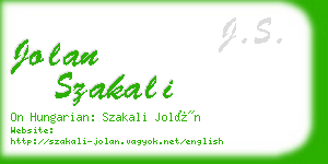 jolan szakali business card